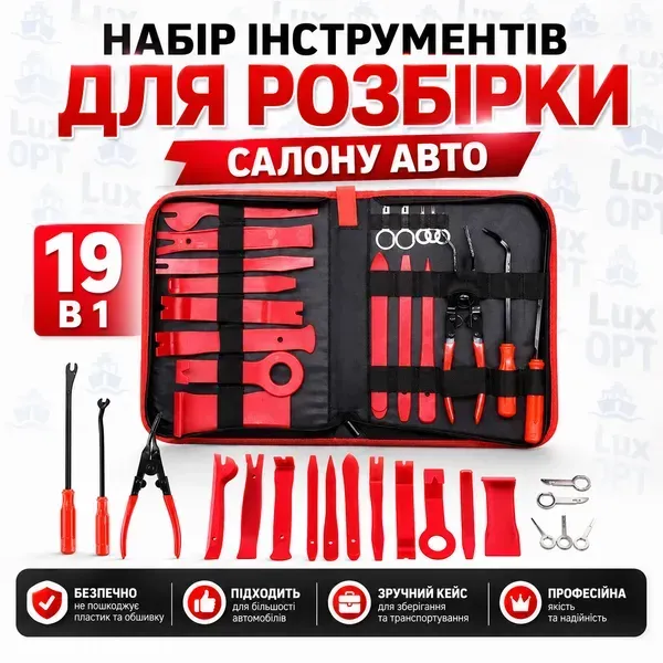 Набір інструментів для розбірки салону авто 19 в 1