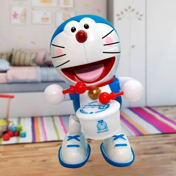 Інтерактивна Іграшка Dancing Happy Doraemon, Робот, що танцює, з Барабаном, звуковими та світловими ефектами G9265 фото