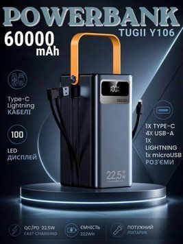 Портативный аккумулятор (power bank) 60000мА&middot;час 22,5Вт TUGII Y106 (16шт) А56311 фото