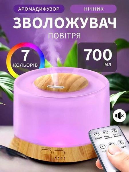 Увлажнитель воздуха очиститель 3в1 ультразвуковой бесшумный аромадиффузор 700 мл для дома портативный светодиодный ночник для чтения детей ароматическая лампа (24) E8366 фото