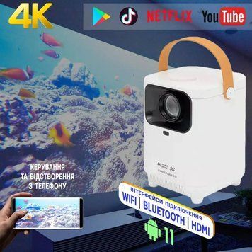 Мультимедійний міні-портативний проектор Source Factory Android 9 X3 wifi 9 X3 wifi 2,4 ГГц/5,8 ГГц(24) G6767 роз фото