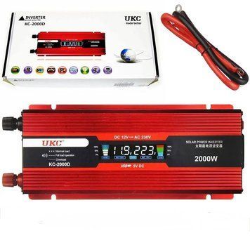Перетворювач 12 220в  інвертор інвентор UKC2000W LCD з екраном (30) QT0036 фото