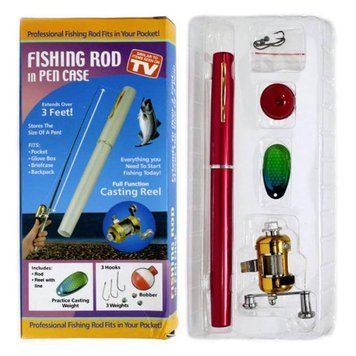 Мини удочка в виде ручки Fishing Rod In Pen Case красный фиолетовый золотой (100) P8543 фото