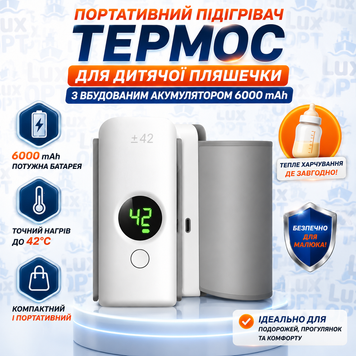 Подогреватель портативный Термос для детской бутылочки со встроенным аккумулятором 6000 mAh White(72) RQ9890 фото
