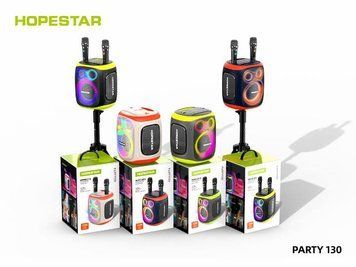 Портативная беспроводная колонка Bluetooth Hopestar Party 130 с 2 Микрофоном Караоке |120Вт, Bluetooth (4) R8555 фото