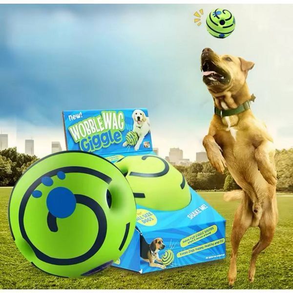 Игрушка для собак мяч интерактивный хихикающий Wobble Wag Giggle Green(60) P6115 фото