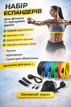 Набор резинок-экспандеров для фитнеса GG3441 фото