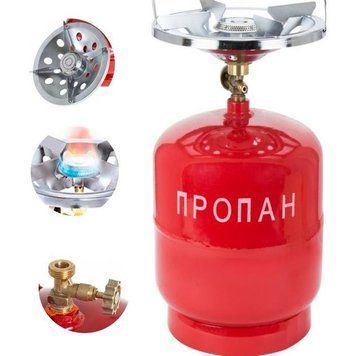 Балон газовий 8 літрів із пальником Кемпінг-комплекс для приготування їжі газ Пропан (4) Y9766 фото
