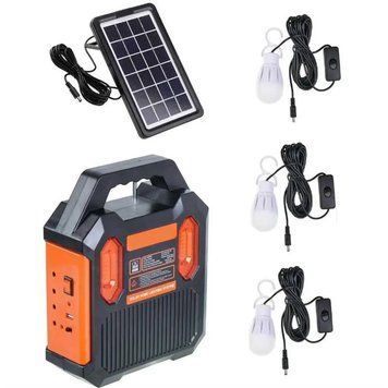 Автономна система Solar RT-903BT для дому та кемпінгу: сонячна панель, радіо, Bluetooth, 3 LED-лампи B7543 фото