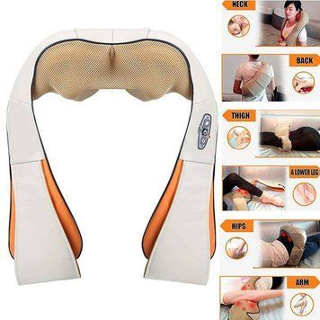 Массажер роликовый для спины и шеи с инфракрасным прогревом Massager of Neck Kneading (20) D5487 фото