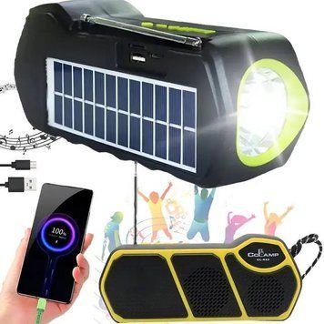 Радіоприймач із сонячною панеллю та Powerbank (1500мАг), МР3-плеєром, CL-823 / Портативна Bluetooth колонка(60) N2465 фото