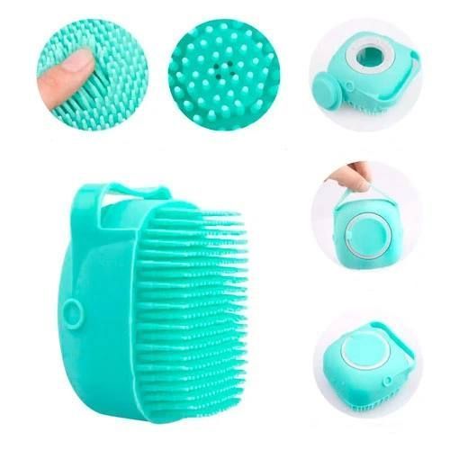 Силиконовая щетка для животных с резервуаром для шампуня silicone massage bath brush (200) E85321 фото