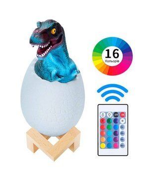 Ночник детский светильник Unroz 3D Dinozaur Lamp лампа-ночник"Динозаврик в яйце" с пультом  G1156 фото