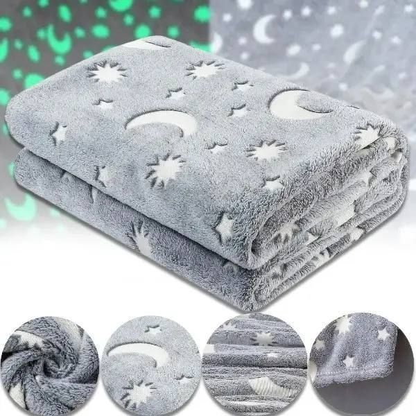 Плед покривало Magic Blanket, що світиться в темряві 150х100см, мікрофібра, зірки ( 50) L7468 фото