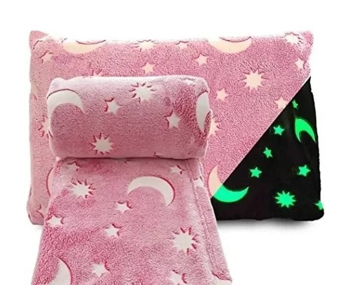 Плед покривало Magic Blanket, що світиться в темряві 150х100см, мікрофібра, зірки ( 50) L7468 фото