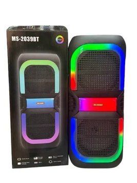 Колонка від мережі та від акумулятора з USB, SD, FM, AU> luetooth, світломузикою та ручкою 56см*24см*23см, 25ват*2, MS-2039BT (6) N4855 фото