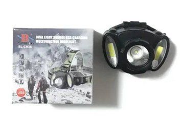 Налобний ліхтар BL 936 COB usb, Ліхтарик на голову на акумуляторі, Світлодіодний ліхтар на лоб (240) O0074 фото