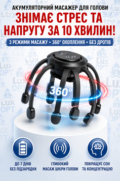 Акумуляторний масажер для голови з 3-ма режимами роботи U68695 фото