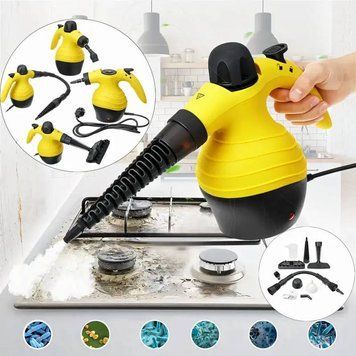 Ручний пароочисник 350мл, 1000W + 8 насадок, Steam Cleaner DF-A001 / Відпарювач з функцією пароочисника / Парогенератор G5009 фото