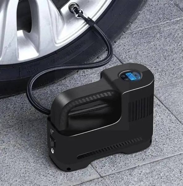 Компресор портативний автомобільний Air pump XL-1026 від прикурювача 12 В із цифровим дисплеєм Чорний (20) P7256 фото