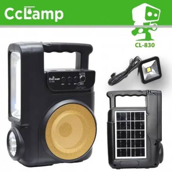 Фонарь на солнечной батарее с PowerBank 4000мАч, FM, MP3, Bluetooth CL-830 / Переносной фонарь-колонка / Зарядное устройство и осветительная станция (24) X8543 фото