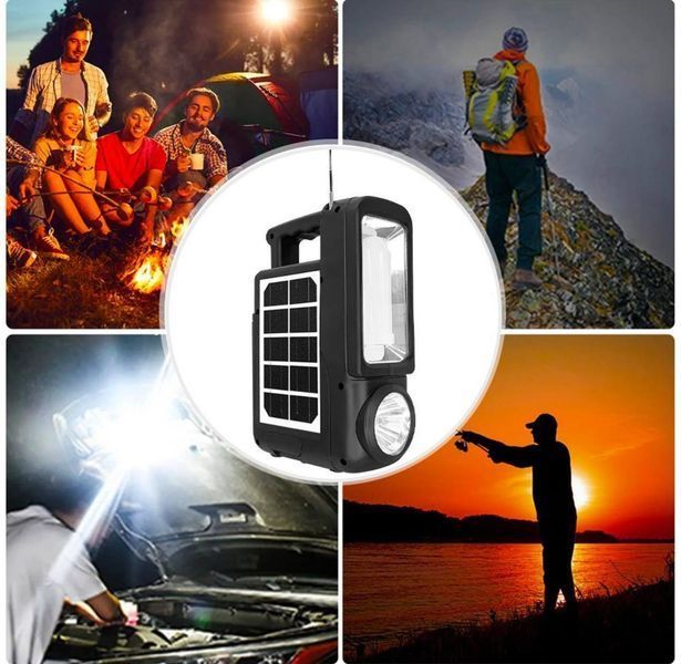 Фонарь на солнечной батарее с PowerBank 4000мАч, FM, MP3, Bluetooth CL-830 / Переносной фонарь-колонка / Зарядное устройство и осветительная станция (24) X8543 фото